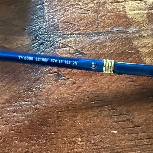 Tory Burch Navy and Gold Sunglasses with Orange Case prescription glasses - Picture 6 of 6